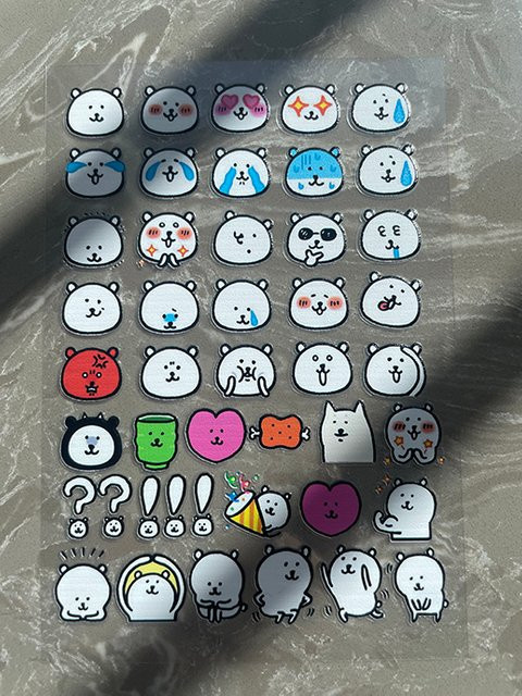 Keeppley Wasserdichte Bären Aufkleber aus PVC in Weiß und Multicolour für DIY Hobby Nagelkunst und Handyhüllen - Bild 1