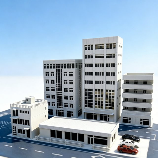 NUEIOVRW Supermarkt Stadt Gebäude Modell 1:87 Architektur Szene - Bild 1