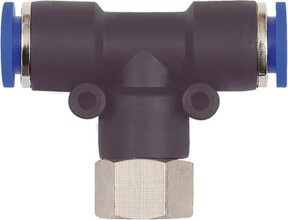 Riegler T-Steckverschraubung Blaue Serie, drehbar, M5 innen, Durchmesser: 4 mm, Blau - Bild 1