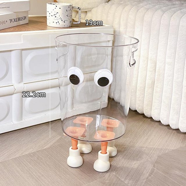 Creative Home Mülleimer aus Kunststoff, transparent, für Schlafzimmer und Wohnzimmer - Bild 1