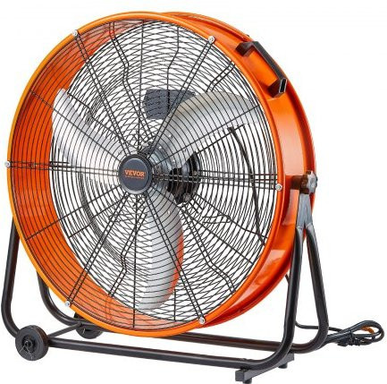 VEVOR Industrie-Trommelfan, High Velocity Bodenventilator in Orange, 3-stufig, 360 Grad verstellbar, Metallgehäuse - Bild 1