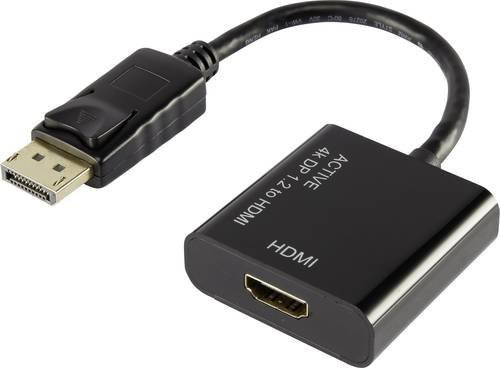 Renkforce DisplayPort auf HDMI Adapter mit vergoldeten Steckkontakten in Schwarz - Bild 1