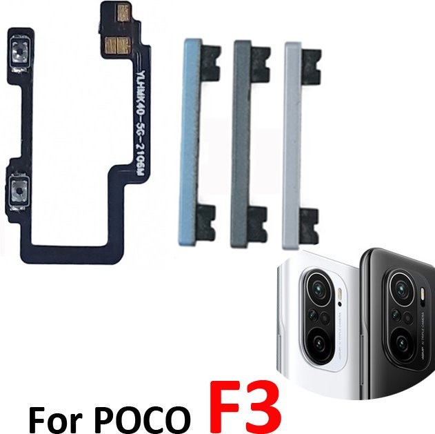 Xiaomi Poco Pocophone F3 Lautstärketasten-Flexkabel für die Reparatur der Lautstärkeregler in Schwarz - Bild 1