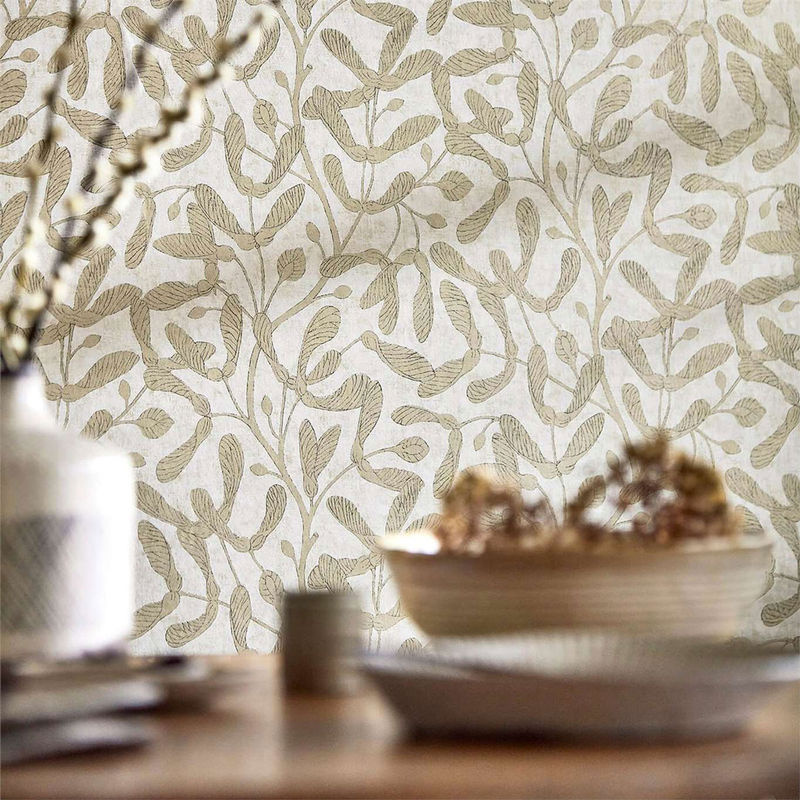 Sanderson Tapete Sycamore Trail Floral Botanical in Gold mit Vlies-Struktur - Bild 3
