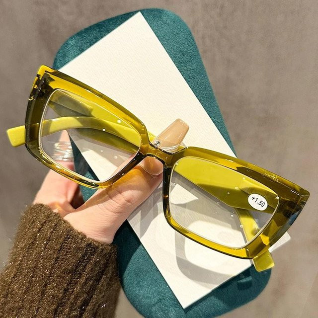 Yiran glasses Lesebrille, square, Kunststoff, transparent, gelb, Unisex - Bild 1