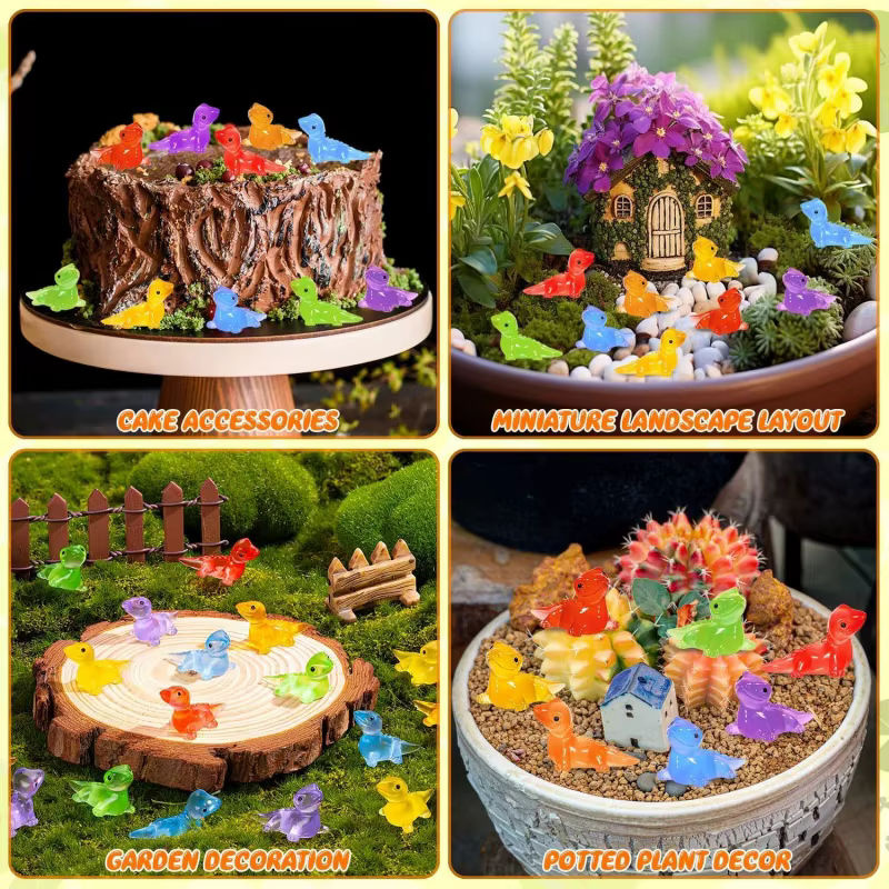 30 Stück leuchtende Mini-Eidechsen von XMSJ in Mehrfarbig für DIY Micro Moos Landschaft und Puppenhäuser aus Kunststoff - Bild 6