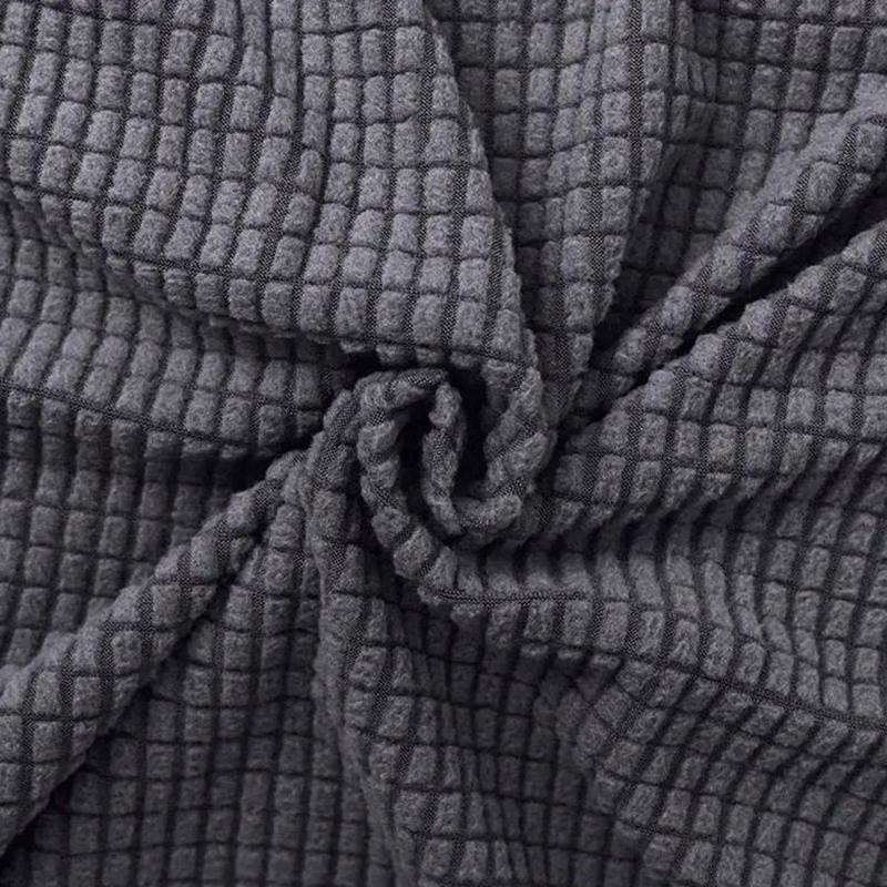 Einfarbiger Stretch Essbankbezug aus Polyester und Elasthan in Grau, elastischer und abnehmbarer Überwurf für Klavierstühle und Bänke - Bild 1