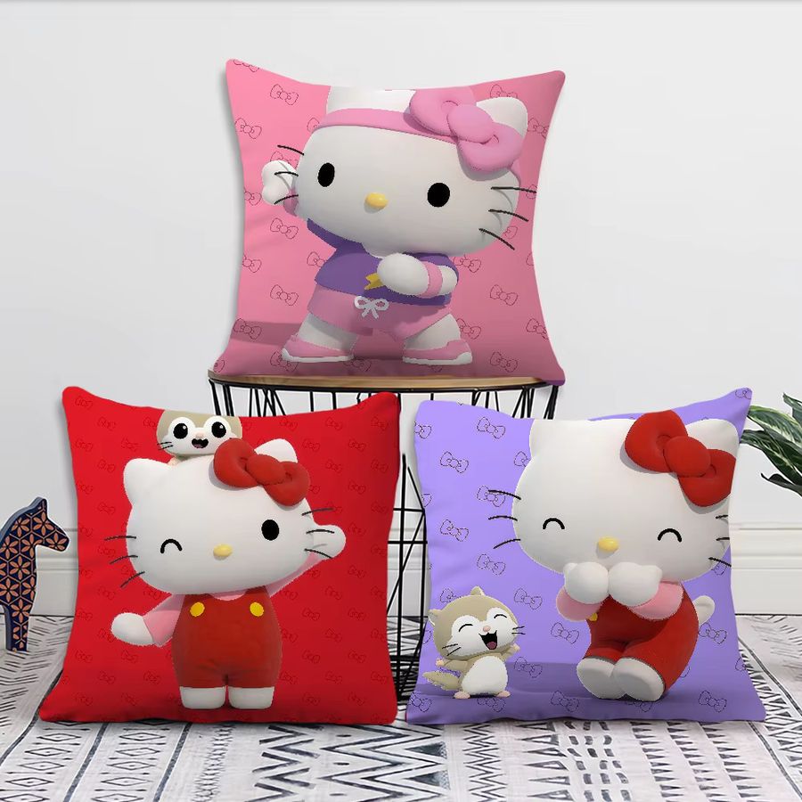 Sanrio K-Kitty Kissenbezug mit süßem Kawaii Cartoon Katzen-Design für Sofa und Wohnzimmer - Bild 3