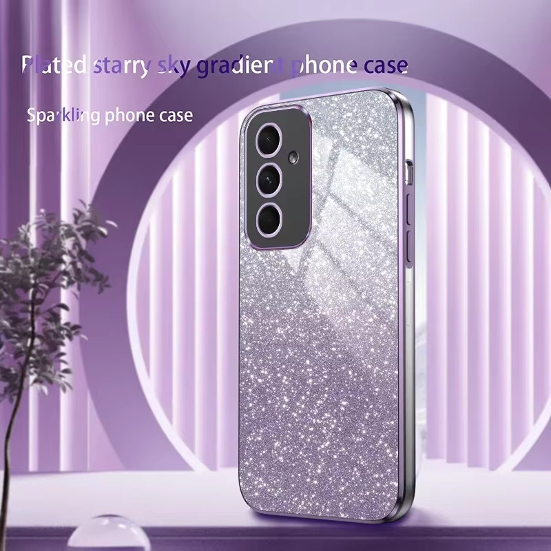 Luxuriöse Silikonhülle mit Glitzer und Farbverlauf für Samsung Galaxy A55 A35 A25 A15 A73 A72 A71 A54 A53 A52 in Blau mit magnetischer Halterung - Bild 2