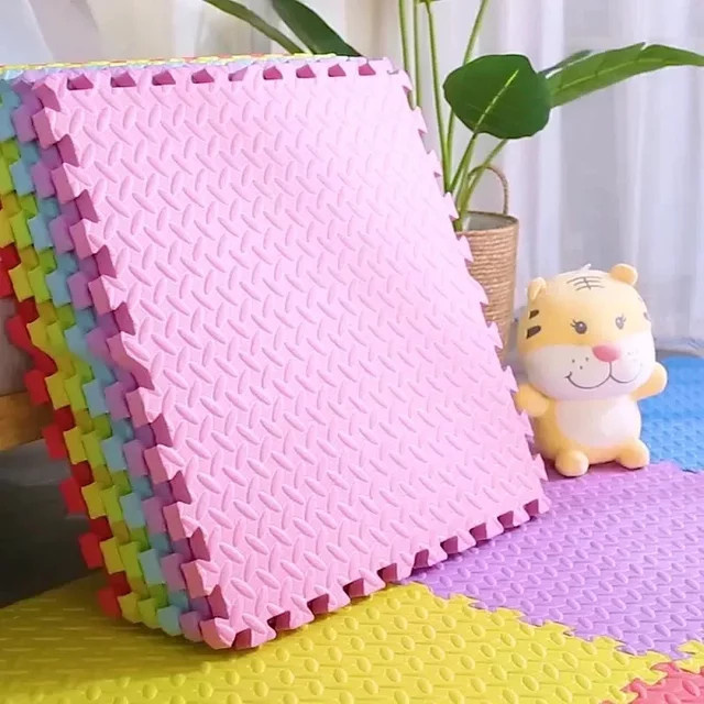 DHDH Babyspielmatte ineinandergreifend, weiche Bodenmatte für das Kinderzimmer in Pink - Bild 1