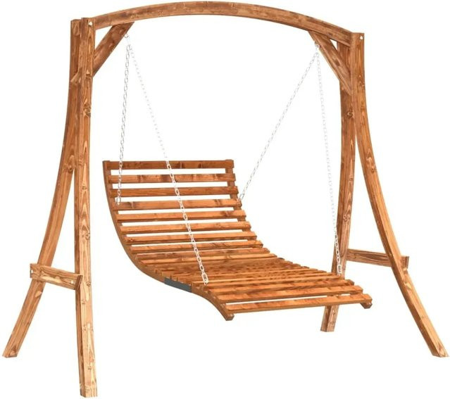 vidaXL Hollywoodschaukel aus Fichten-Massivholz mit Teak-Finish in Braun - Bild 1