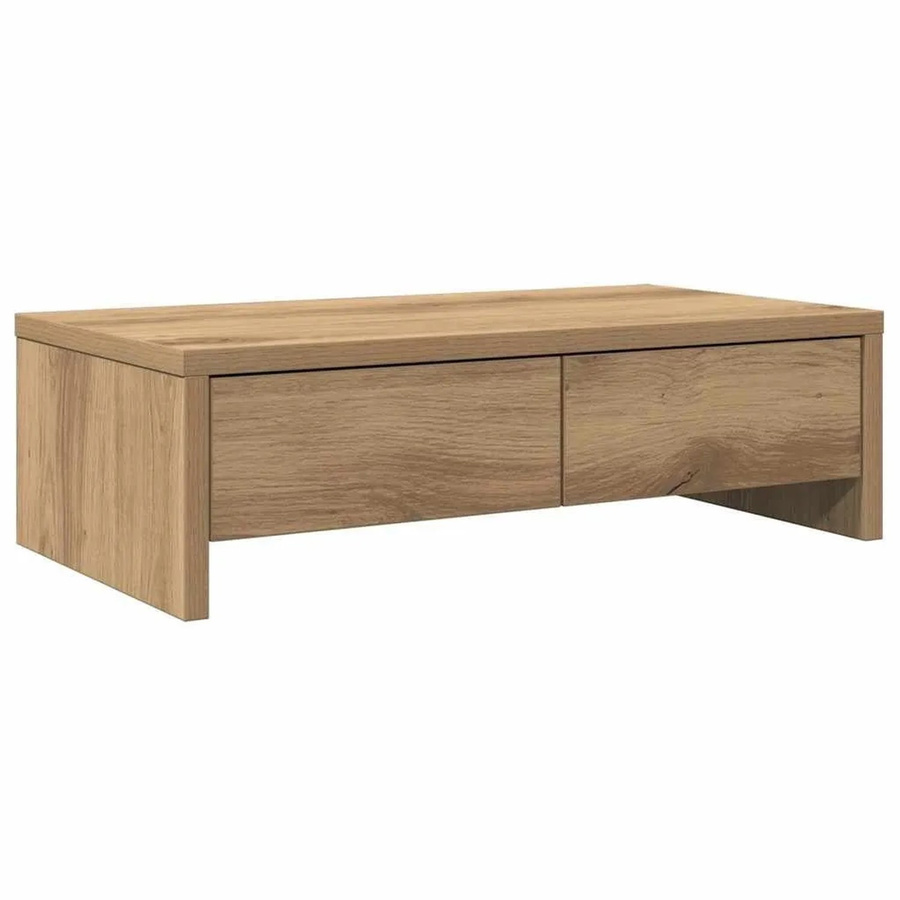 vidaXL Monitorständer mit Schubladen in Artisan-Eiche, Farbe Braun, B/T/H: 50 x 27 x 15 cm - Bild 2