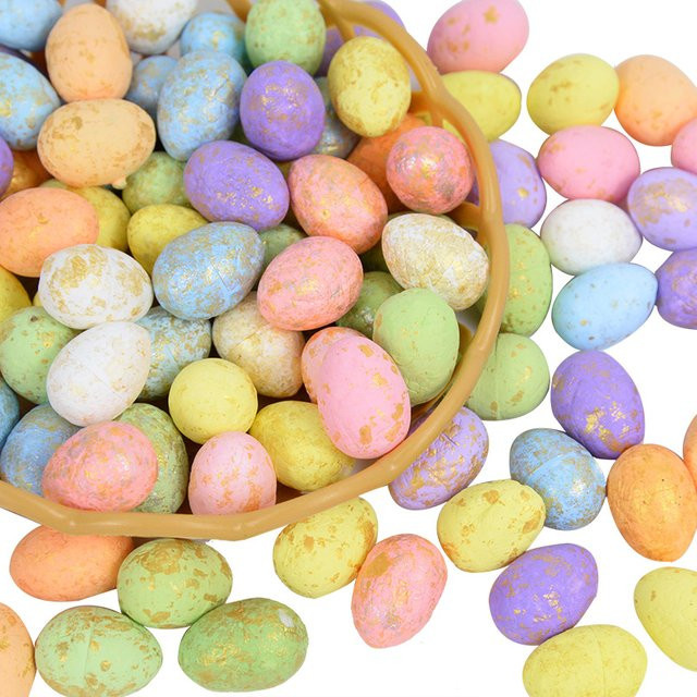 50 Stück Mini Ostereier aus Schaumstoff in Bunt von ZQNYCY als Dekoration und Geschenk für Kinder - Bild 1