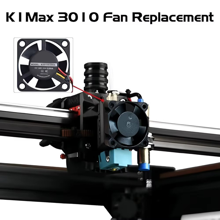 Creality K1-Serie Extruder-Lüfter-Set: DC 24V 4020 Gebläselüfter und 3010 Axiallüfter für K1, K1C und K1 MAX 3D-Drucker in Schwarz - Bild 3