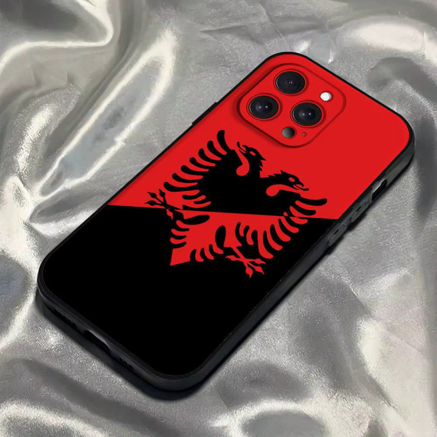 Handyhülle Albanien Flagge für iPhone 17 16 15 14 13 12 11 Pro Max Plus Mini aus weichem TPU - Bild 2