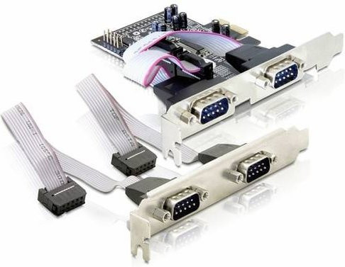 Delock PCIe USB-Erweiterungskarte mit 4x seriellen Schnittstellen in Silber - Bild 1