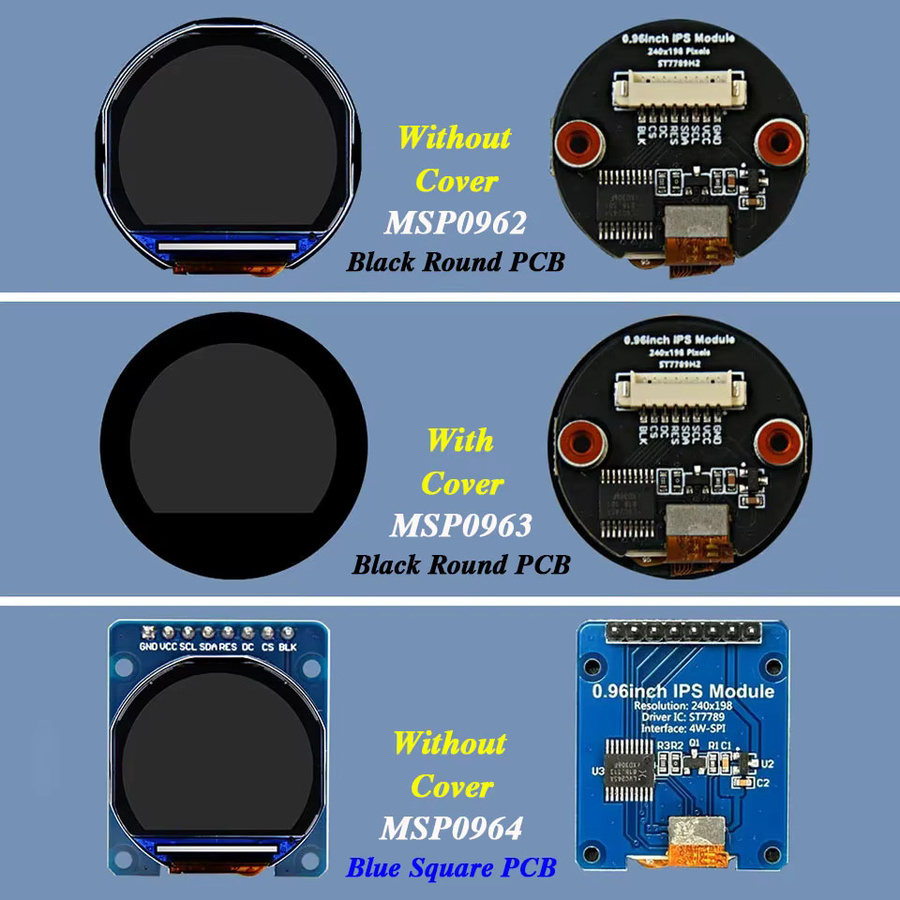 SURENOO 0,96 Zoll IPS SPI LCD Modul Rundes Display mit 240x240 Pixeln für Arduino ESP32 Raspberry Pi STM32 - Bild 5