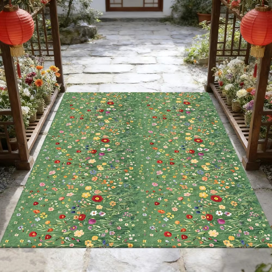 VIKAMA Outdoor-Teppich mit floralem Boho-Design, rutschfest und pflegeleicht, B/T: 120 x 80 cm - Bild 2