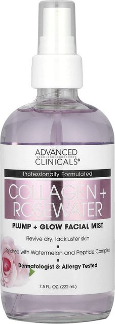 Advanced Clinicals Kollagen Plus Rosenwasser Gesichtsnebel, 237 ml - Bild 1