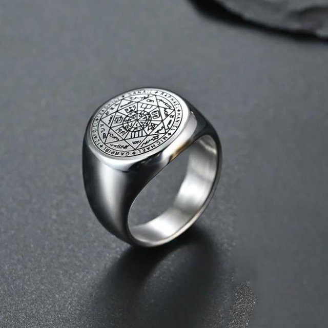 YILUOCD Ring, Edelstahl, gray, Herren - Bild 1