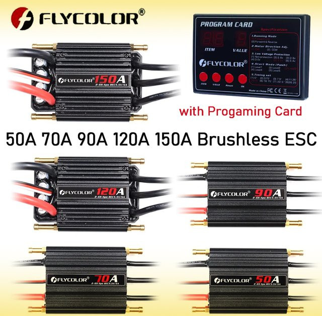 Flycolor Brushless ESC Geschwindigkeitsregler, Combo, Metall, Schwarz - Bild 1