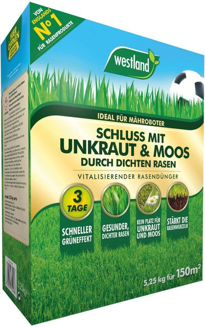 Westland Rasendünger Schluss mit Unkraut & Moos 5,25 kg für Rasenflächen - Bild 1