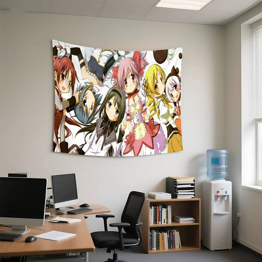 Puella Magi Madoka Magica Wandteppich mit Portrait-Aufdruck, Mehrfarbig, Rechteckig - Bild 4