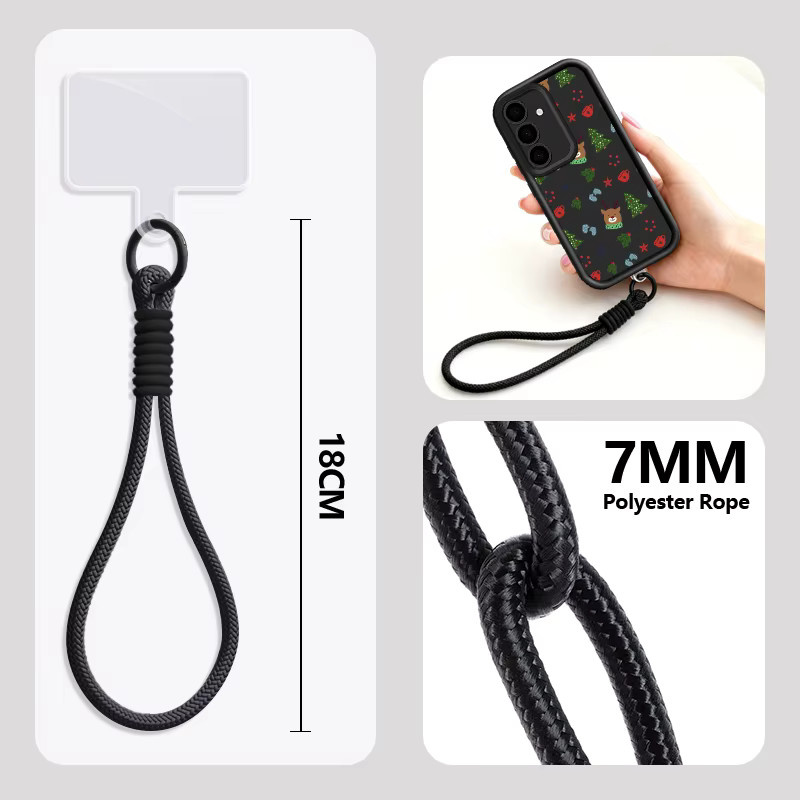 Samsung Handyhülle mit Elch und Weihnachtsbaum Design inklusive Lanyard in Beige und Weiß für Galaxy S25 S24 S23 S22 Ultra A55 A54 A16 A15 5G - Bild 2