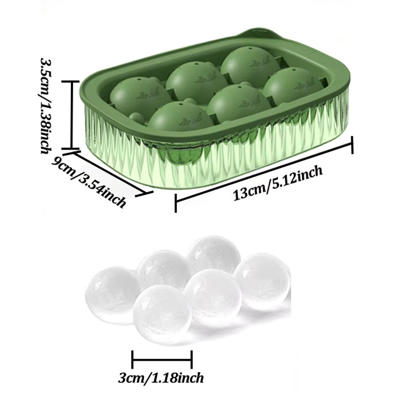 JYN 6er-Set Silikon Eiswürfelformen in Gelb und Grün, runde Eiswürfelformen für Whisky und Eiscreme - Bild 5