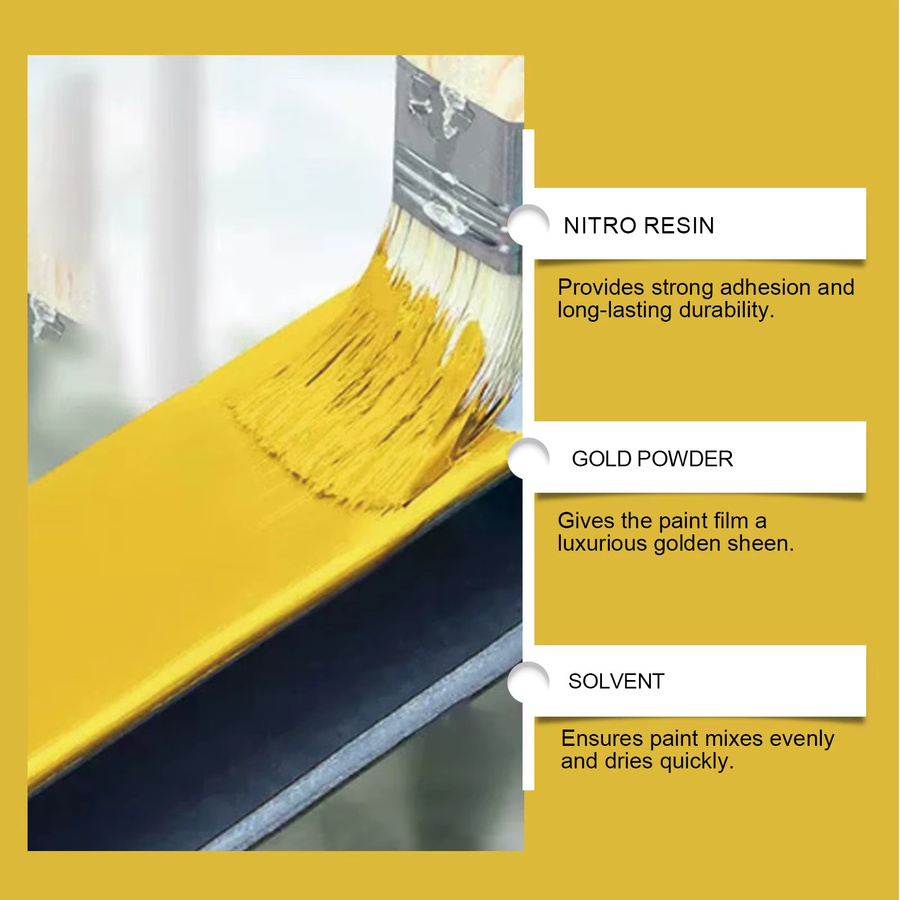 Jakehoe Metallic-Goldfarbe wasserbasiert mit Hochglanz-UV-Schutz für Gartenmöbel und Geländer - Bild 3
