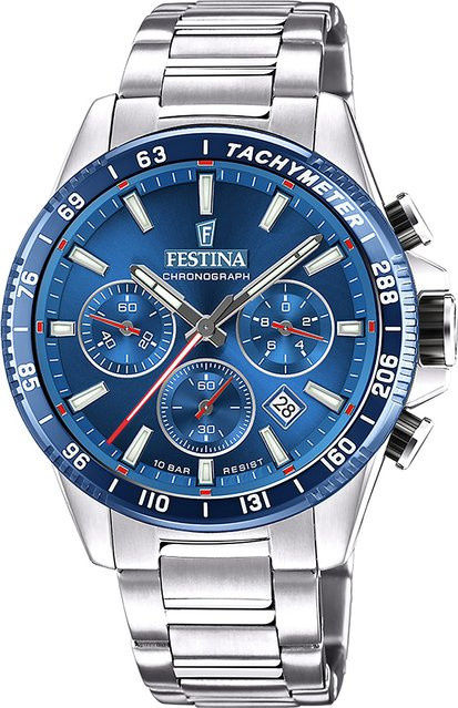 Festina Chronograph, Edelstahl, Quarz, 45 mm, Herren - Bild 1