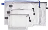 Reißverschlusstasche DIN A6 aus Kunststoff in Schwarz und Transparent - Bild 1
