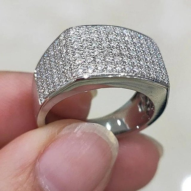 YIRAN Jewelry Ringe, Kupfer, Kristall, Zirkonia, Gray, Damen - Bild 1