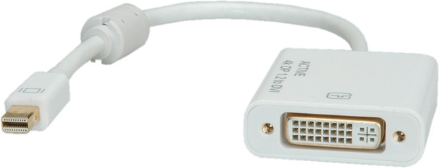Roline Display-Adapter Mini DisplayPort auf DVI-D Dual Link, Weiß, 0,1 m - Bild 1
