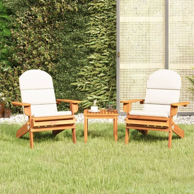 vidaXL 3-teiliges Garten-Lounge-Set Adirondack aus Akazien-Massivholz in Cremeweiß - Bild 2