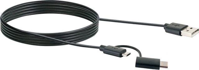 Schwaiger USB Sync und Ladekabel USB 3.1 Typ C auf USB 2.0 Micro B, Schwarz, 1 m - Bild 2