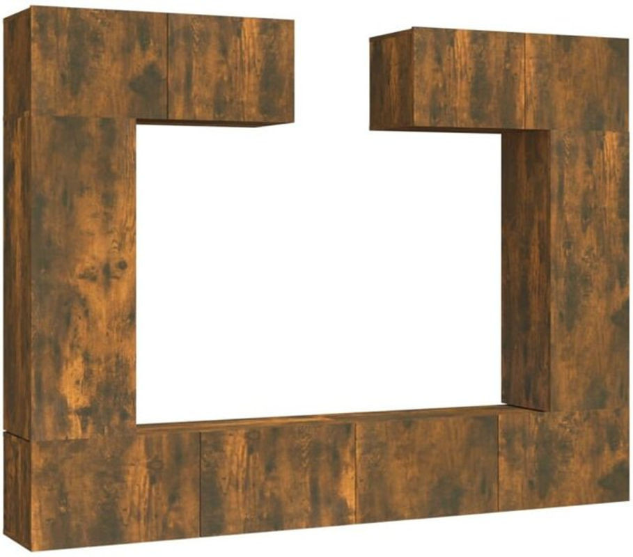 Vidaxl 6-teiliges TV-Schrank-Set aus Holzwerkstoff in Räuchereiche Braun im modernen und klassischen Design - Bild 1