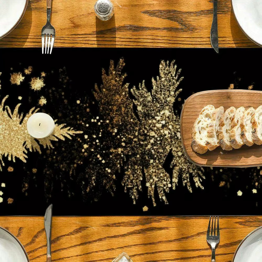 VIKAMA Weihnachts-Tischläufer aus Leinen mit Grafikdesign für deine Weihnachtsdekoration, B/H: 90 x 33 cm - Bild 2