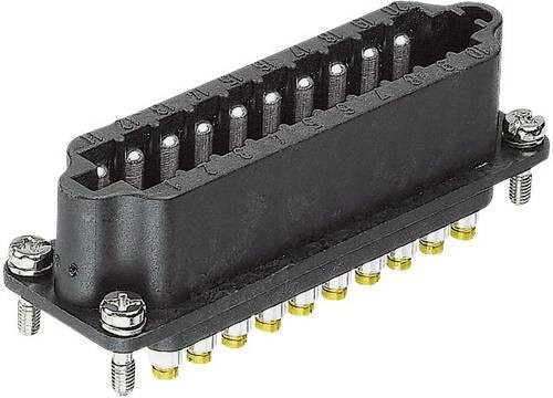 HARTING Han STAF20 Stifteinsatz F in Schwarz mit Schraubanschluss, 20-polig, AC 25V / DC 60V, 10A - Bild 1