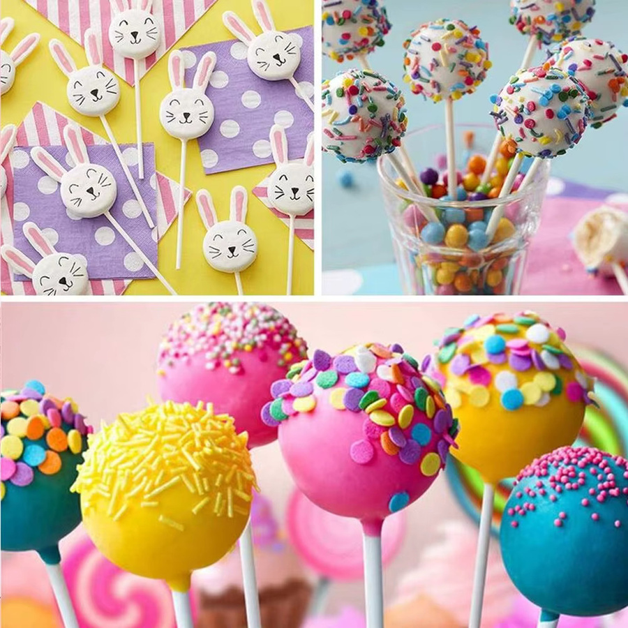 Weiße Papier-Lutschersticks aus festem Kern für Schokolade, Candy und Lolly Pops, Länge: 15 cm - Bild 2