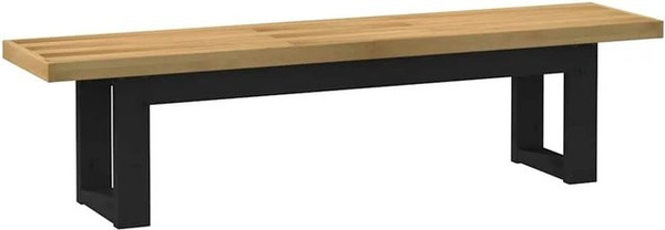 vidaXL Esszimmerbank NOAIN aus Massivholz Kiefer in Natur Braun mit U-Form-Beinen, B/T/H: 180 x 40 x 45 cm