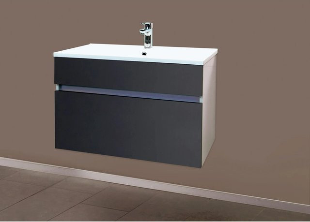 Sanotechnik Waschbeckenunterschrank in Weiß matt mit einer Breite von 79,6 cm - Bild 1