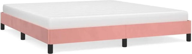 vidaXL Bettgestell aus Samt in Rosa mit modernem Design, B/T/H: 180 x 200 x 183 cm - Bild 1