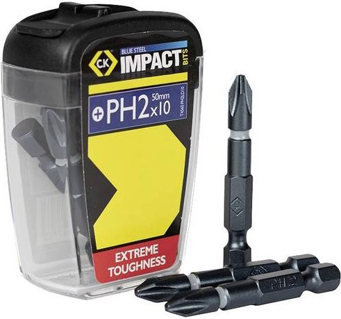 C.K Blue Steel T4560 PH2LD10 Kreuzschlitz-Bit Set, 10-teilig, Phillips, Blau/Schwarz - Bild 1