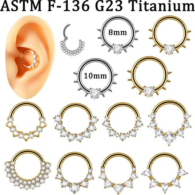Piercing Ohrring Titan, Zirkonia, Unisex - Bild 1