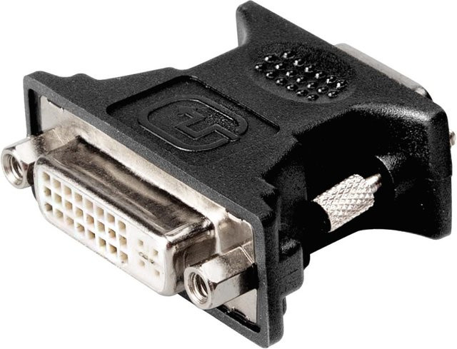 Vivanco DVI-I/VGA-Adapter Buchse-Stecker in Schwarz kompatibel mit Monitoren und Projektoren - Bild 1
