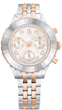 Swarovski Chronograph, Edelstahl, Roségold, Quarz, Damen - Bild 1