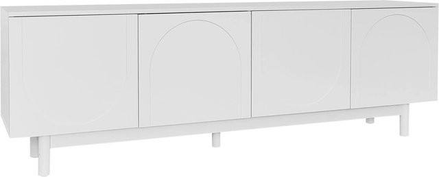 okwish TV Schrank Lowboard in Weiß mit Einlegeplatten im modernen Luxusstil, B/T/H: 175 x 38 x 56 cm - Bild 1