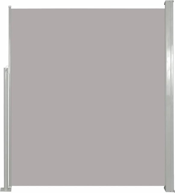 Furnicato Ausziehbare Seitenmarkise aus Polyester mit Stahlrahmen in Grau, B: 100 cm, L: 500 cm - Bild 1