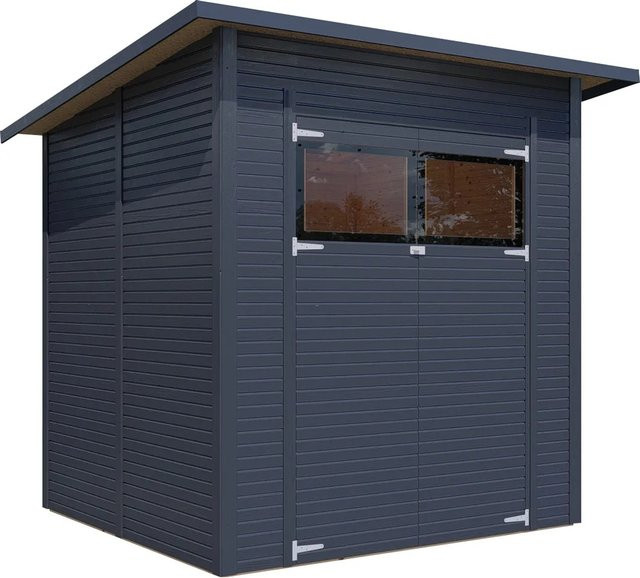 Bertilo Gerätehaus Pent Modern 3 in Anthrazit mit Doppeltür, B: 208 cm, T: 202 cm, H: 188 cm - Bild 1